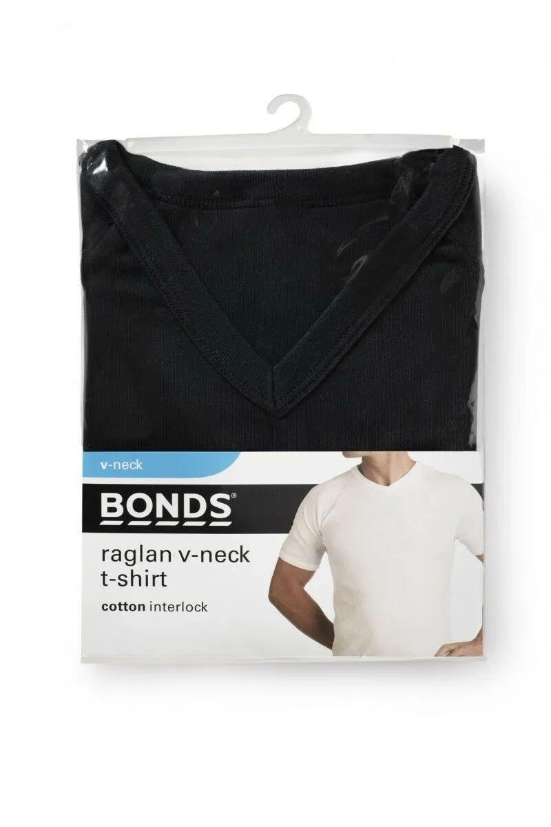 10 x Bonds Raglan Tshirt Crew / V Neck Tee Top Black White Navy Grey