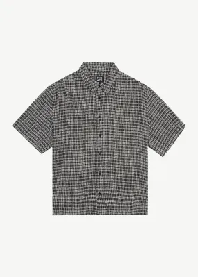 AFENDS Mens Asta - Seer Sucker Regular Shirt - Steel Check