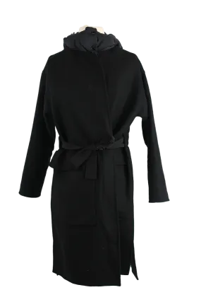 Fleole Wool Dress Wrap Coat w/ Down Bib