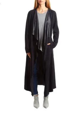 Navy Suede Long Coat