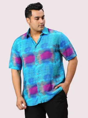 Oceanic Digital Printed Half Sleeve Men's Plus Size Shirt