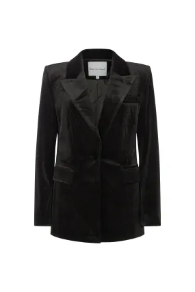 Sienna Tailored Velvet Blazer In Black