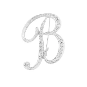 [Silver Initial Letter B] Plated Metal Lapel Pin