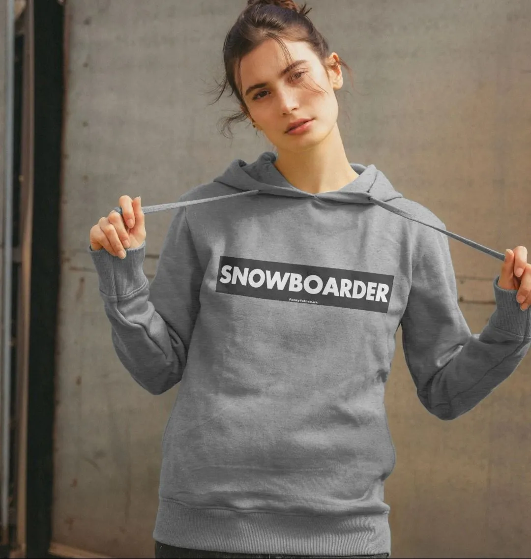 Women's Snowboarder Censor Bar Organic Pullover Hoodie